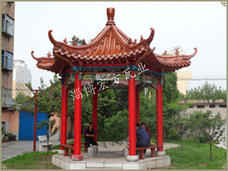 仿古琉璃瓦 六角凉亭